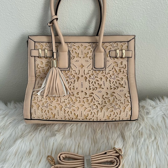 Aldo Cream Tote Bag with Tassel - Picture 2 of 7